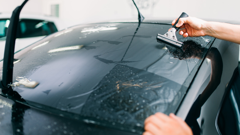 Specialist work, car tinting film installation