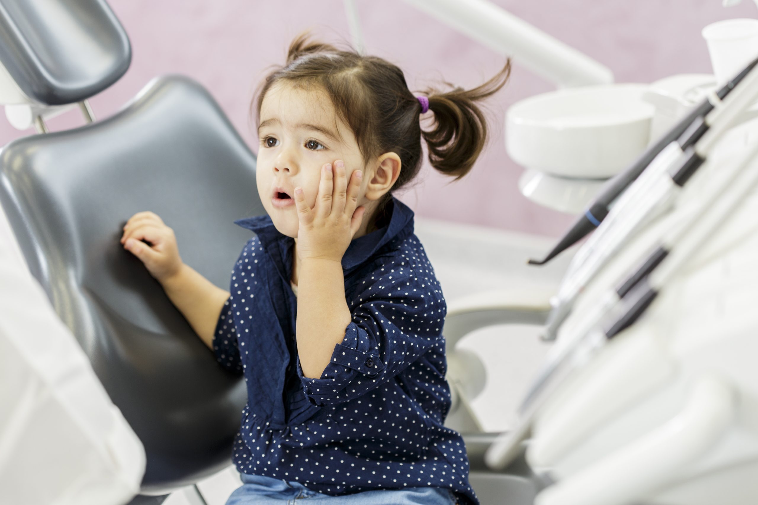 Little girl at the dentist